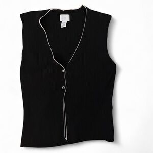 H&M Black Tank Top with White Trim